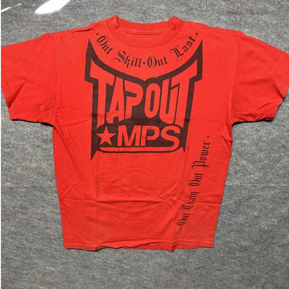 Tapout MPS Red Graphic Shirt Size M MMA Big Block Print Y2K 2000S